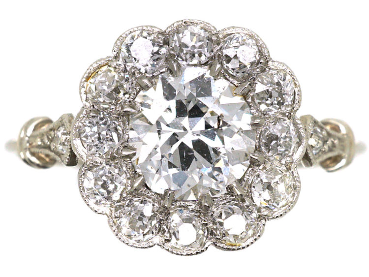 Edwardian Platinum & Diamond Cluster Ring