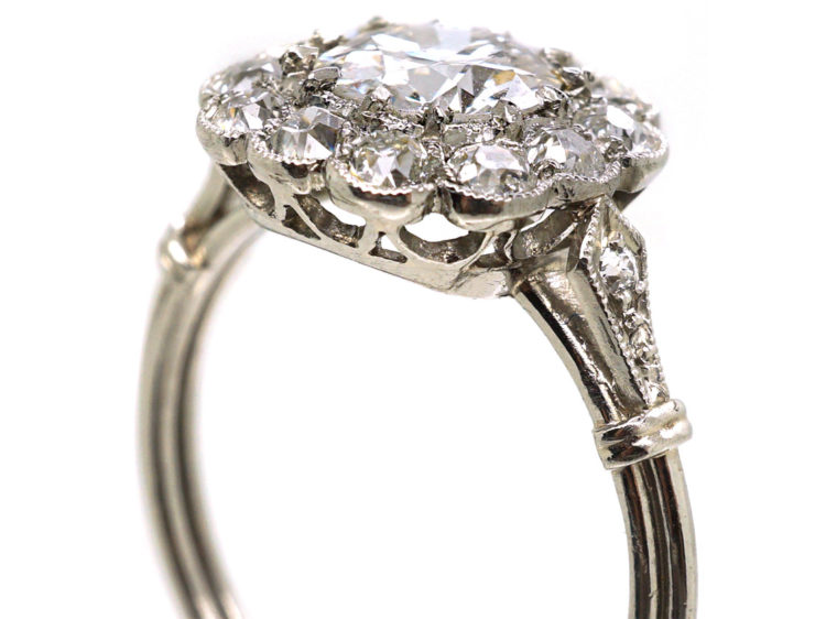 Edwardian Platinum & Diamond Cluster Ring