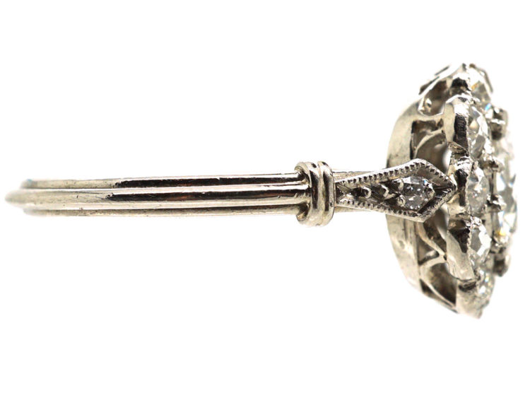 Edwardian Platinum & Diamond Cluster Ring