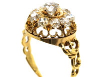 Victorian 18ct Gold & Diamond Large Cluster Ring