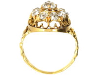 Victorian 18ct Gold & Diamond Large Cluster Ring