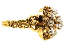 Victorian 18ct Gold & Diamond Large Cluster Ring