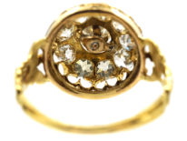 Victorian 18ct Gold & Diamond Large Cluster Ring