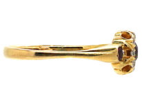 Edwardian 18ct Gold, Ruby & Diamond Cluster Ring
