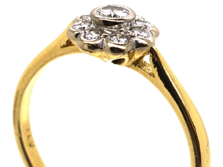 18ct Gold & Diamond Small Cluster Ring