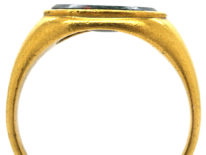 Georgian 18ct Gold Bloodstone Signet Ring with Bird & Envelope Intaglio