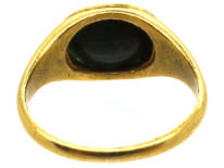 Georgian 18ct Gold Bloodstone Signet Ring with Bird & Envelope Intaglio