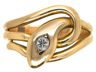 Victorian 15ct Gold & Diamond Snake Ring Victorian 15ct Gold & Diamond Snake Ring