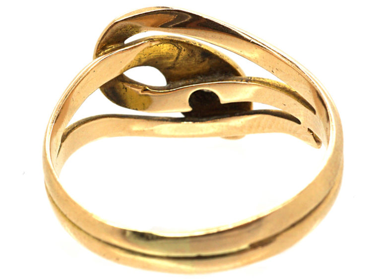 Victorian 15ct Gold & Diamond Snake Ring