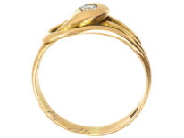 Victorian 15ct Gold & Diamond Snake Ring