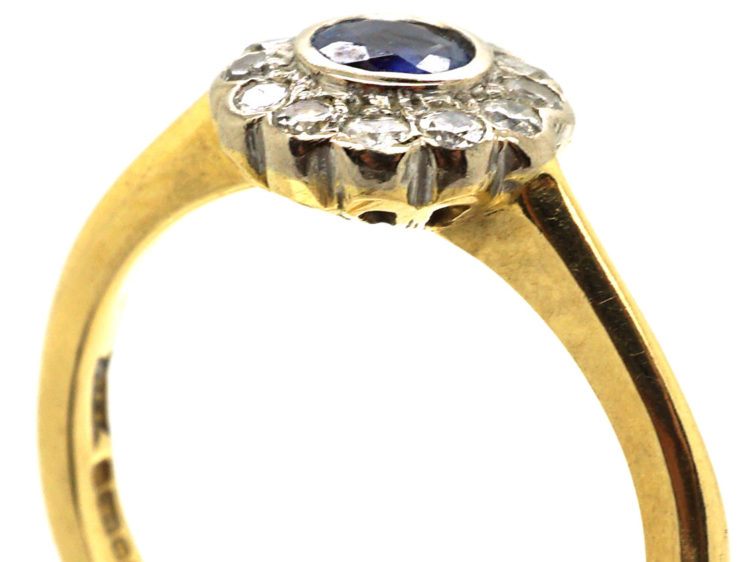 18ct Gold, Sapphire & Diamond Cluster Ring