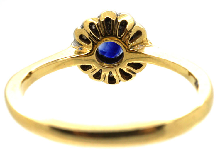 18ct Gold, Sapphire & Diamond Cluster Ring