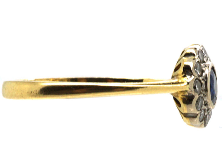 18ct Gold, Sapphire & Diamond Cluster Ring