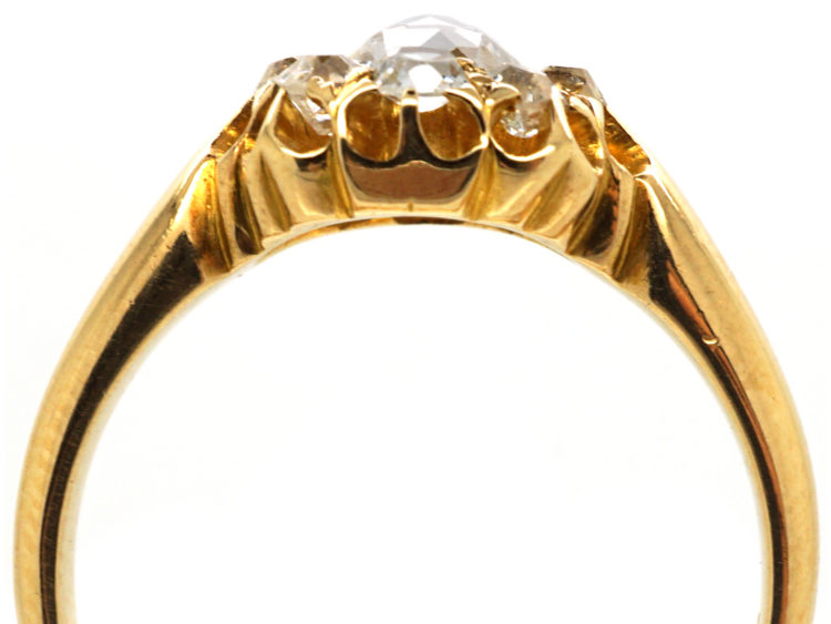 Victorian 18ct Gold & Rose Diamond Cluster Ring