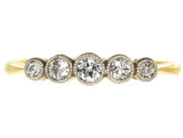 Edwardian 18ct Gold & Platinum Five Stone Diamond Ring
