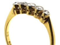 Edwardian 18ct Gold & Platinum Five Stone Diamond Ring