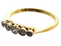 Edwardian 18ct Gold & Platinum Five Stone Diamond Ring