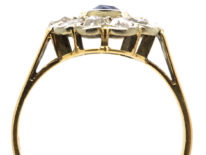 Edwardian 14ct Gold, Sapphire & Rose Diamond Cluster Ring