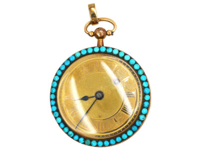 Early 19th Century French 18ct Three Colour Gold Half Hunter Watch by Le Roy