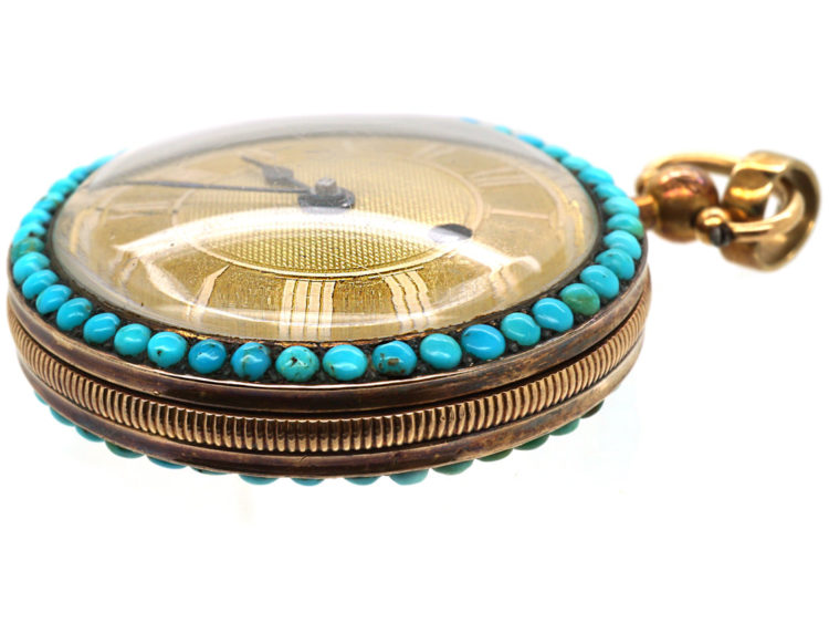 Early 19th Century French 18ct Three Colour Gold Half Hunter Watch by Le Roy
