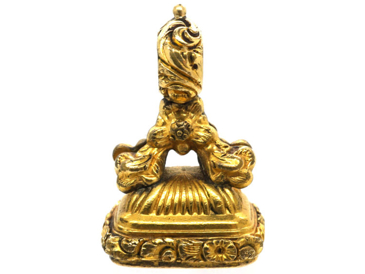 Georgian 15ct Gold & Citrine Seal with Intaglio of the name Merander