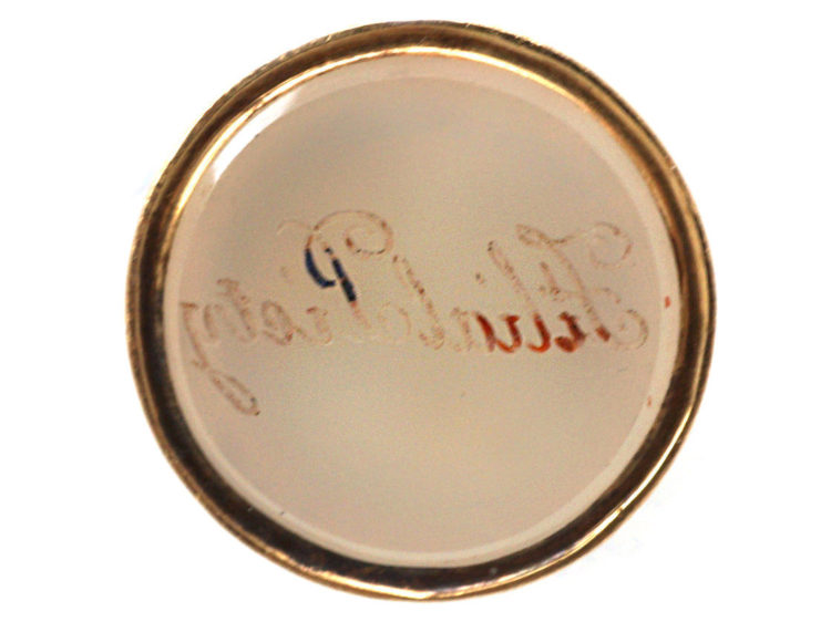Georgian Two Colour Gold Seal with Chalcedony Base Engraved Filial Piety
