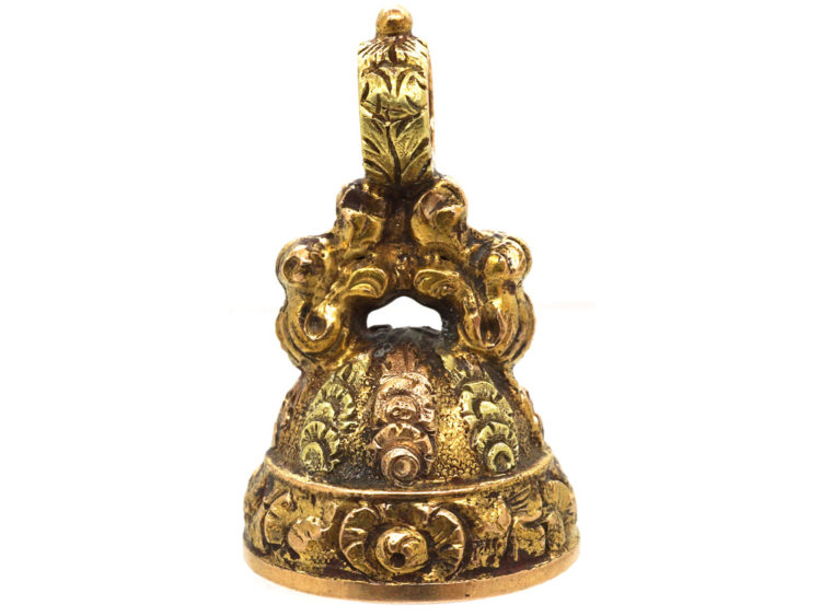 Georgian Two Colour Gold Seal with Chalcedony Base Engraved Filial Piety