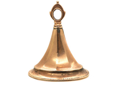 Georgian 9ct Gold Cased Seal with Carnelian Intaglio of a Crown & Monogram