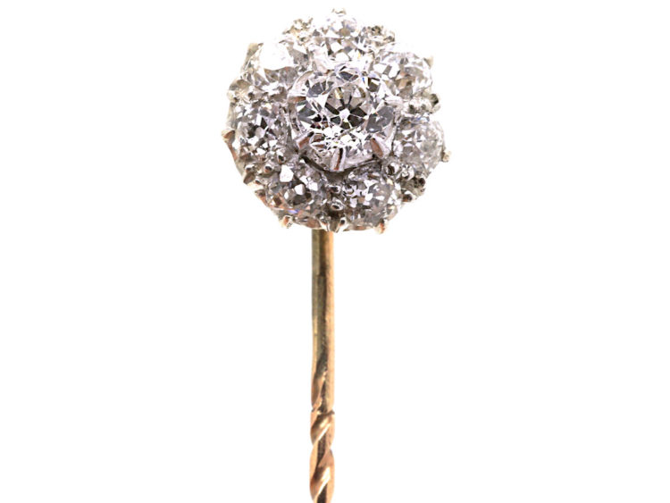 Edwardian Diamond Cluster Tie Pin