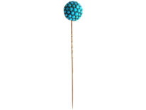 Edwardian Pave Set Turquoise Tie Pin