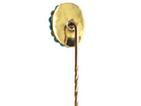 Edwardian Pave Set Turquoise Tie Pin