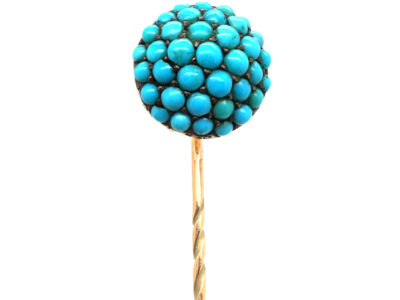 Edwardian Pave Set Turquoise Tie Pin