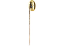 Art Deco 18ct Gold & Platinum, Sapphire & Mother of Pearl Tie Pin