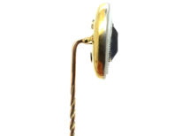 Art Deco 18ct Gold & Platinum, Sapphire & Mother of Pearl Tie Pin