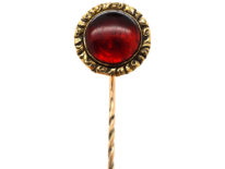 Georgian 15ct Gold Garnet Cabochon Tie Pin