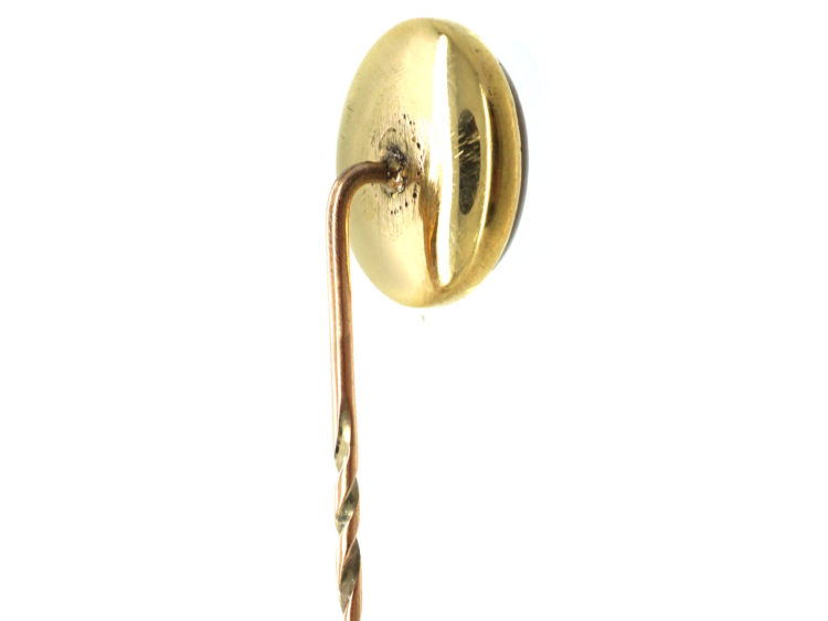 Victorian 18ct Gold & Carnelian Tie Pin with Intaglio of a Stag's Head