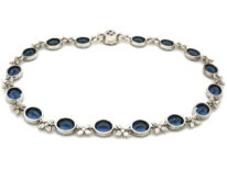 Edwardian Silver & Blue & White Paste Necklace