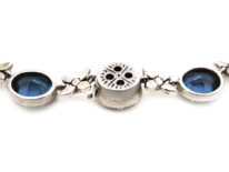 Edwardian Silver & Blue & White Paste Necklace