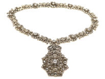 Victorian Silver & Paste Necklace with Pendant Drop
