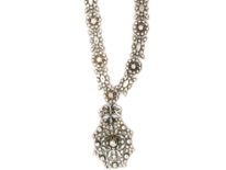 Victorian Silver & Paste Necklace with Pendant Drop