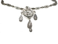 Edwardian Silver & Green & White Paste Necklace