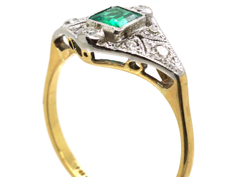 Art Deco Emerald & Diamond Ring