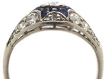 Art Deco Platinum, Diamond & Sapphire Ring