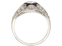 Art Deco Platinum, Diamond & Sapphire Ring