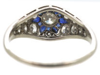 Art Deco Platinum, Diamond & Sapphire Ring