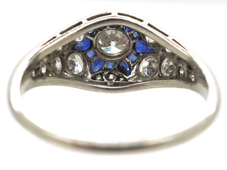 Art Deco Platinum, Diamond & Sapphire Ring