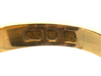 Edwardian 18ct Gold Five Stone Sapphire Carved Half Hoop Ring
