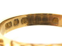Edwardian 18ct Gold Five Stone Sapphire Carved Half Hoop Ring