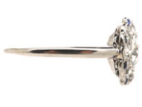 Art Deco Platinum, Diamond & Sapphire Round Cluster Ring