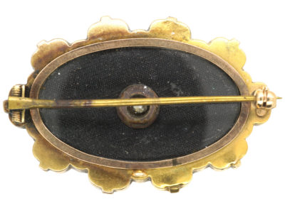Victorian 15ct Gold Oval Brooch Brooch set with a Diamond